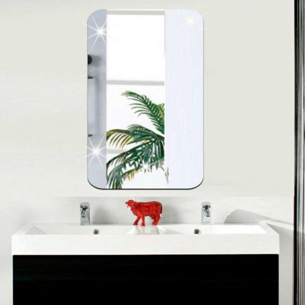 Rectangular Mirror Sticker, Self Adhesive Wall Mirror Sheet, Flexible Non-Glass Mirror Tiles, Unbreakable Acrylic Wall Mirror, Home, Bathroom Magic Mirror Sticker Rectangular Mirror Sticker, Self Adhesive Wall Mirror Sheet, Flexible Non-Glass Mirror Tiles, Unbreakable Acrylic Wall Mirror, Home, Bathroom Magic Mirror Sticker